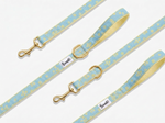 Laisse pour chien jean fleurs jaunes