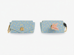 Pochette pour sacs à crottes jean fleurs jaunes