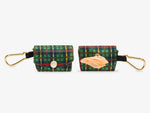 Pochette pour sacs à crottes, tartan vert