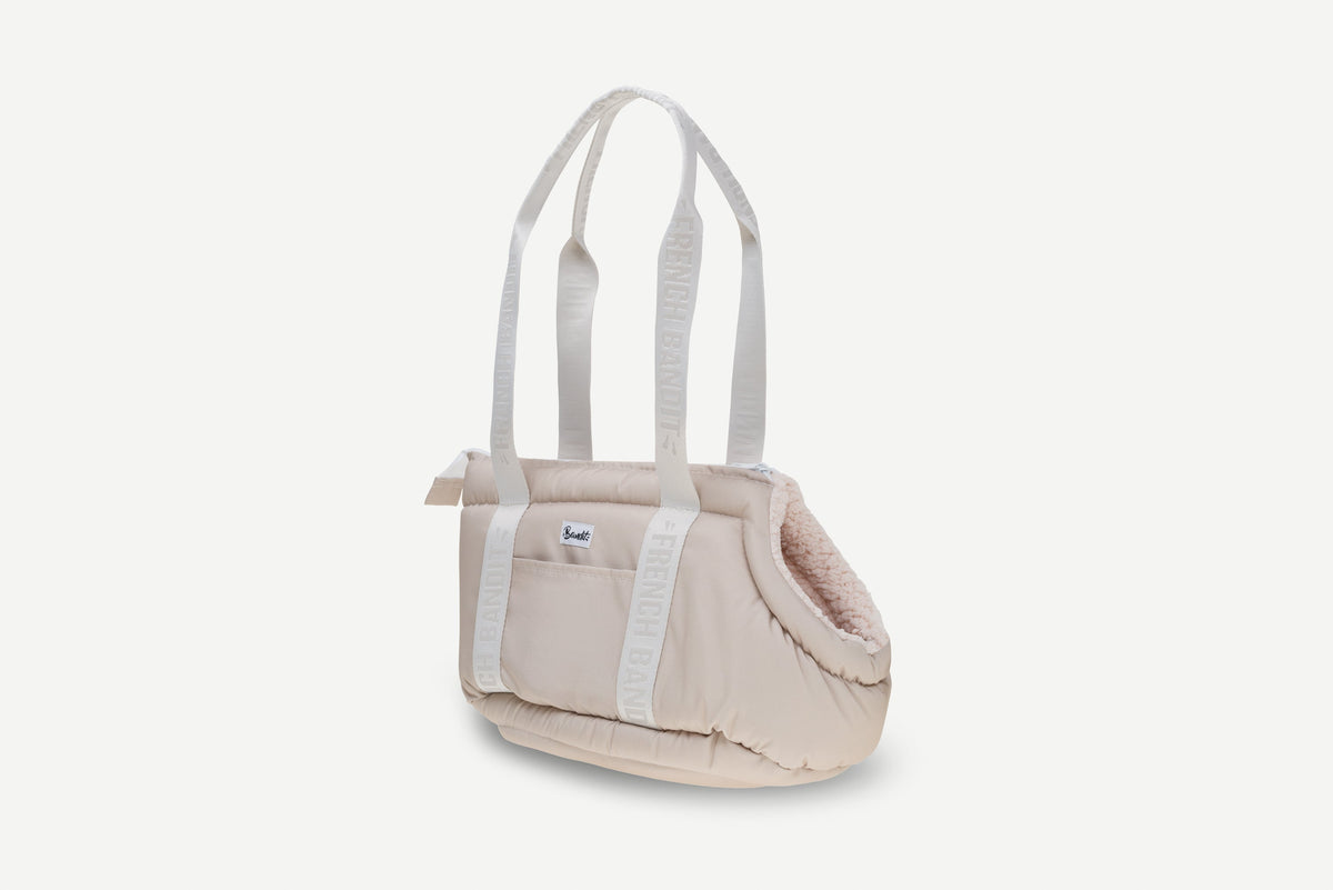 Sac pour chien, motif uni crème
