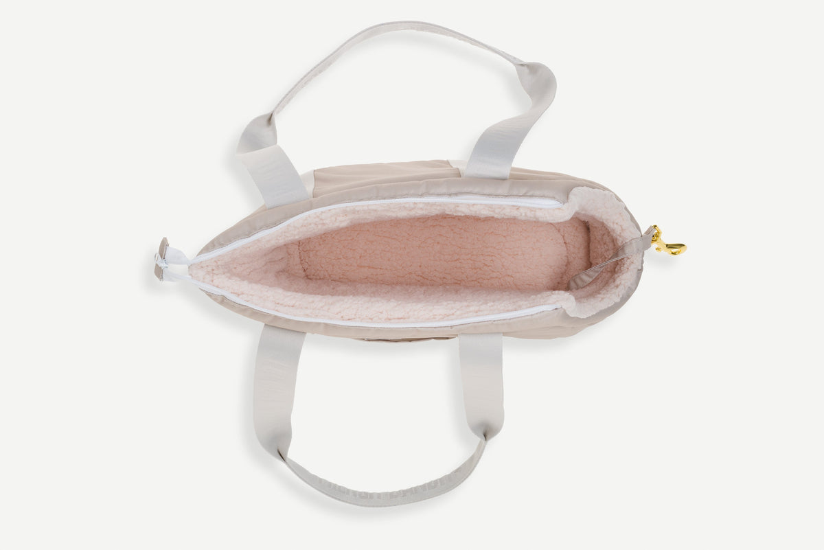 Sac pour chien, motif uni crème
