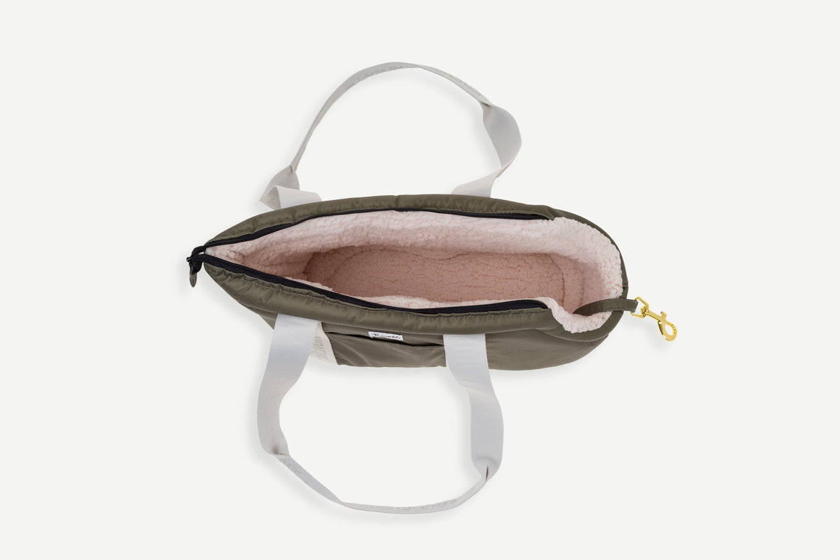 Sac pour chien, motif uni kaki