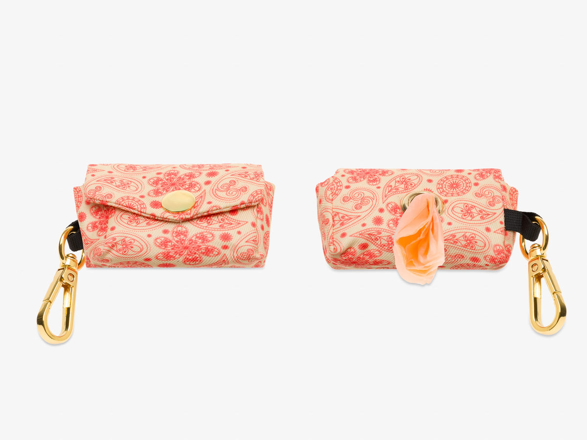 Pochette pour sacs à crottes paisley jaune
