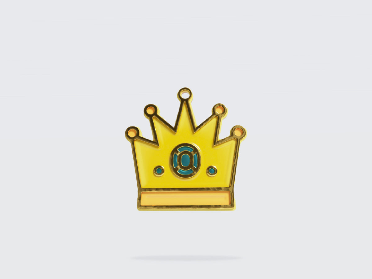 La médaille chat couronne à graver