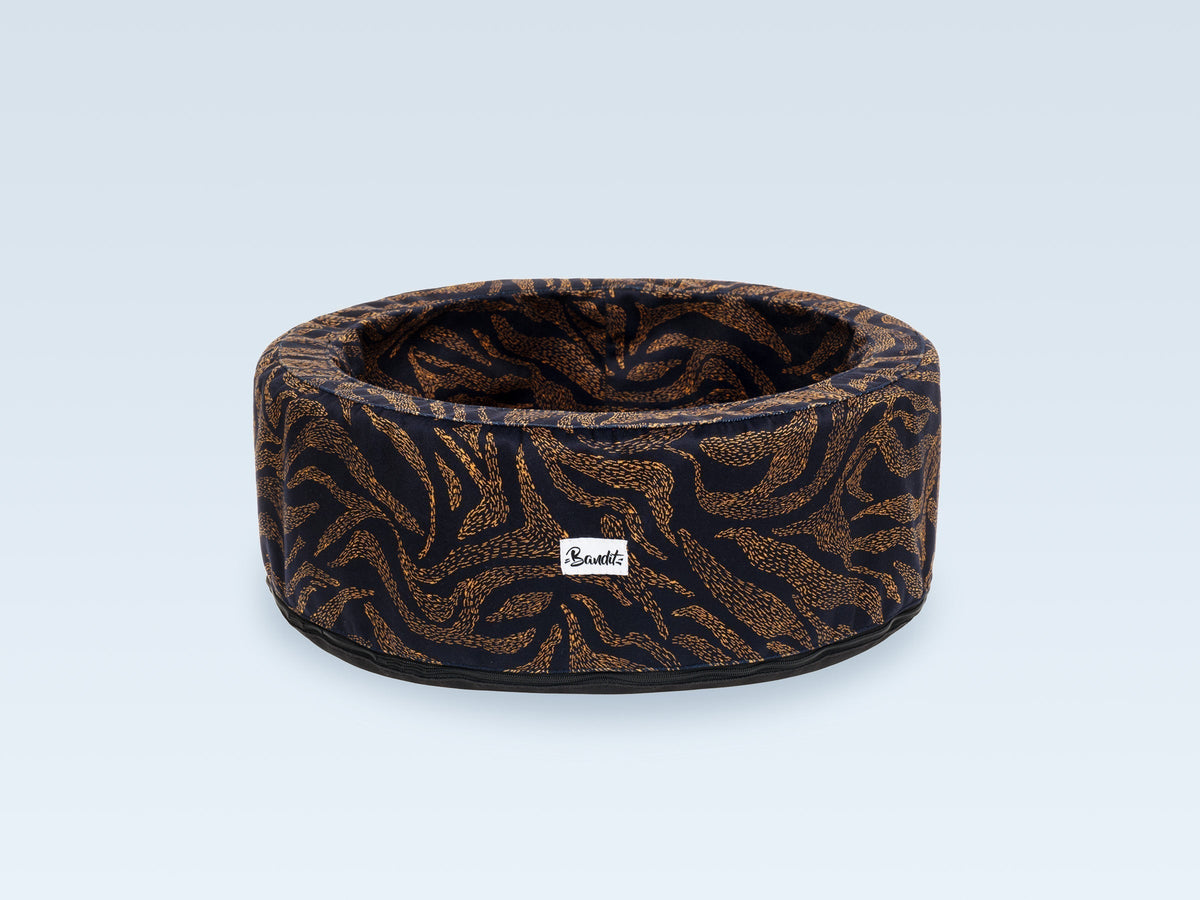 Panier rond pour chat, motif Zèbre